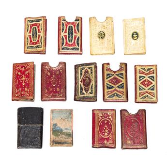 Miniature London Almanacks in Fancy Bindings. Seven Examples, 1777-1812.